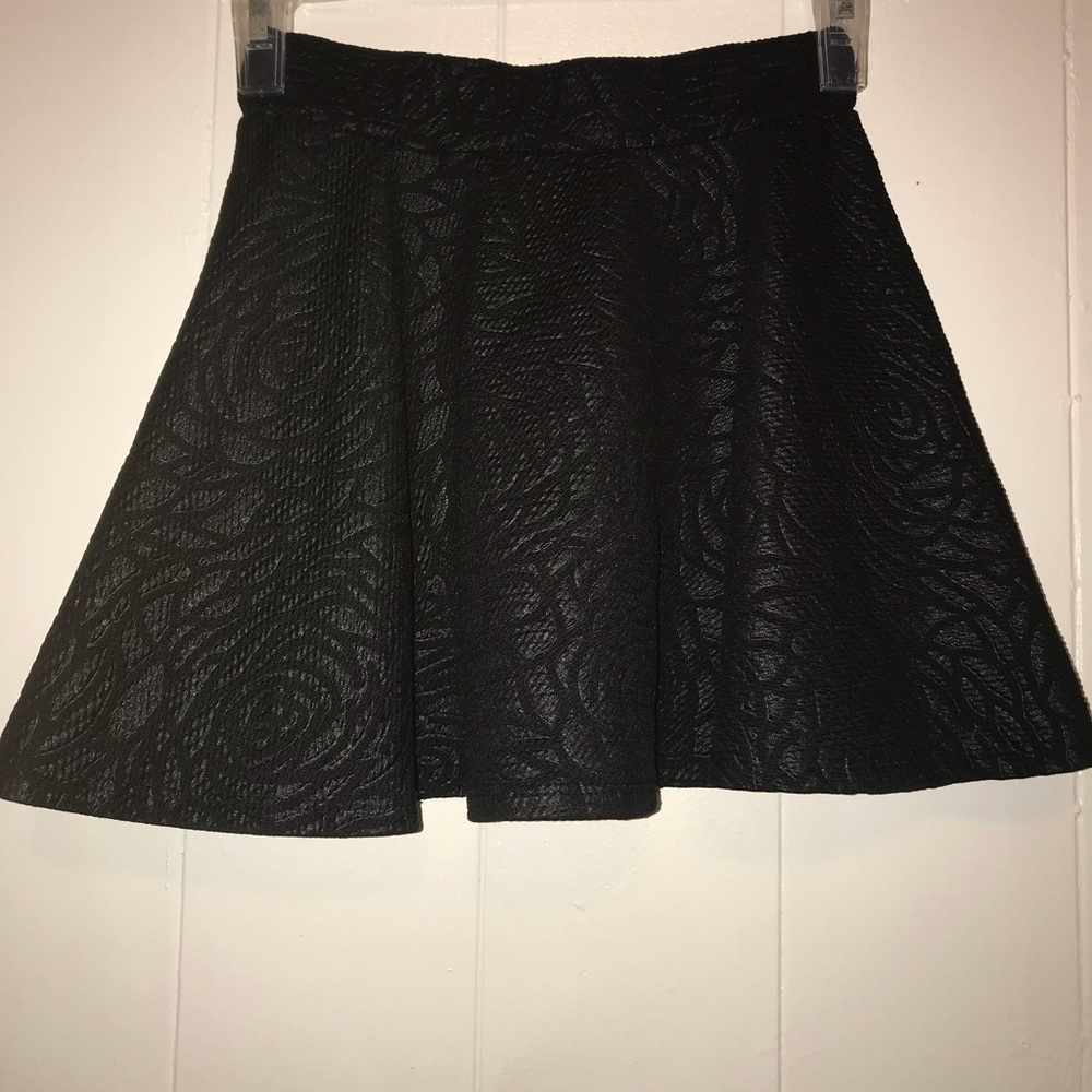 Black floral skirt